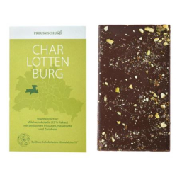 Charlottenburg - Bio-Milchschokolade mit Pistazien, Hagebutte &amp; R&ouml;stzwiebeln