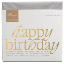 Berger | "Happy Birthday" 70g - Milchschokolade (BIO)