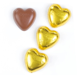 Goldenes Herz aus Milchschokolade