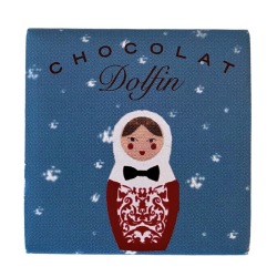 Minitafel von Dolfin Winter-Edition Dunkle Schokolade mit Nougatine