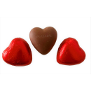 Rotes Herz aus Milchschokolade